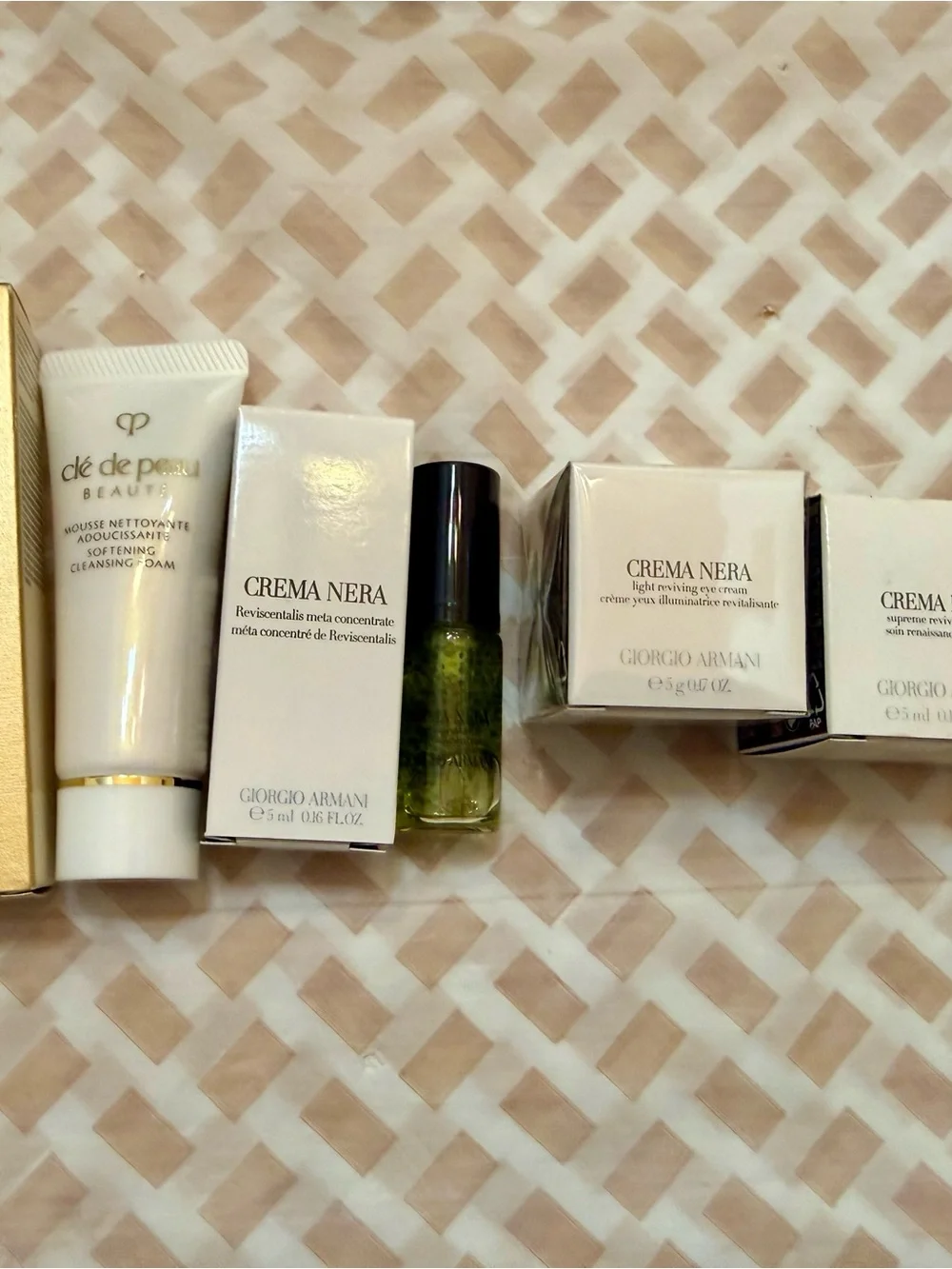 Giorgio Armani Crema Nera Skincare Set - White & Gold Accents